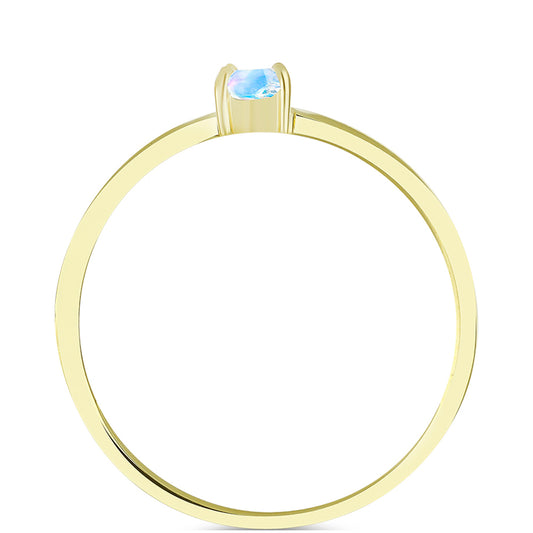 Goldplattierter Silberring mit Regenbogenmondstein