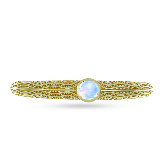Goldplattiertes Silberarmband mit Regenbogenmondstein