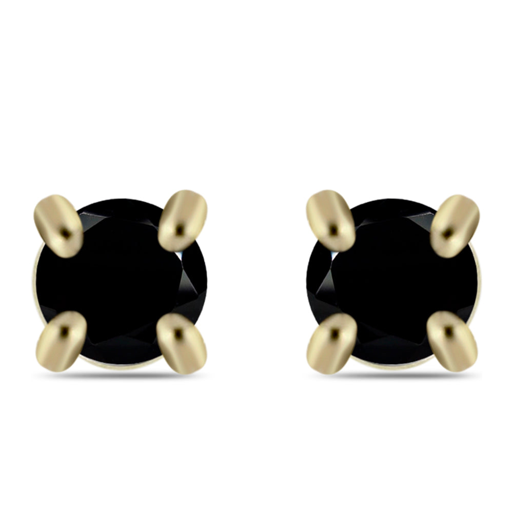 Goldohrringe mit schwarzem Diamant 1 