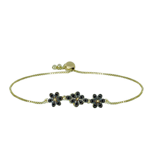 Goldarmband mit schwarzem Diamant