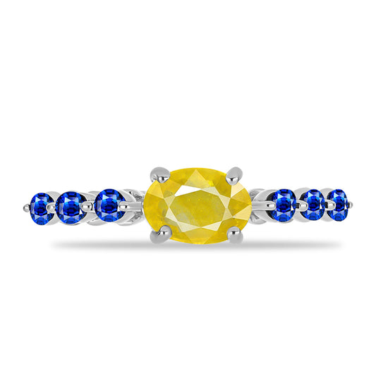 Silberring mit gelbem Saphir