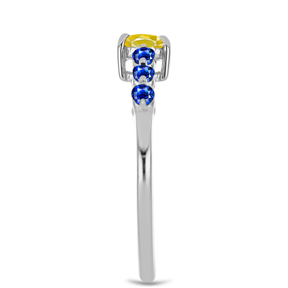 Silberring mit gelbem Saphir 4 