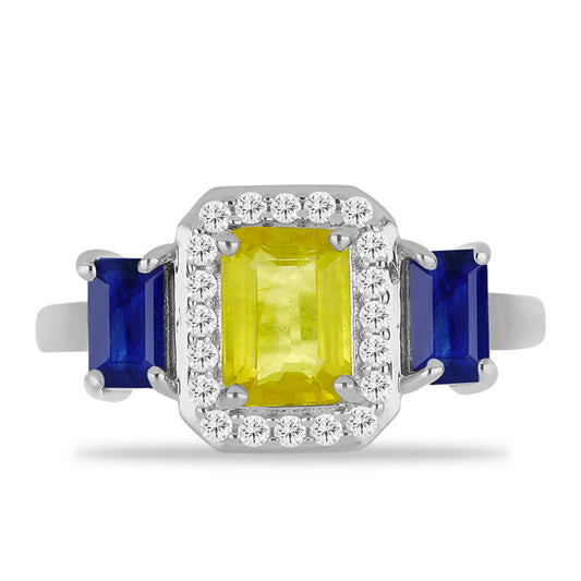 Silberring mit gelbem Saphir