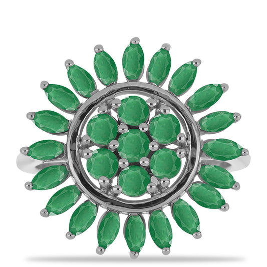 Silberring mit brasilianischem Smaragd