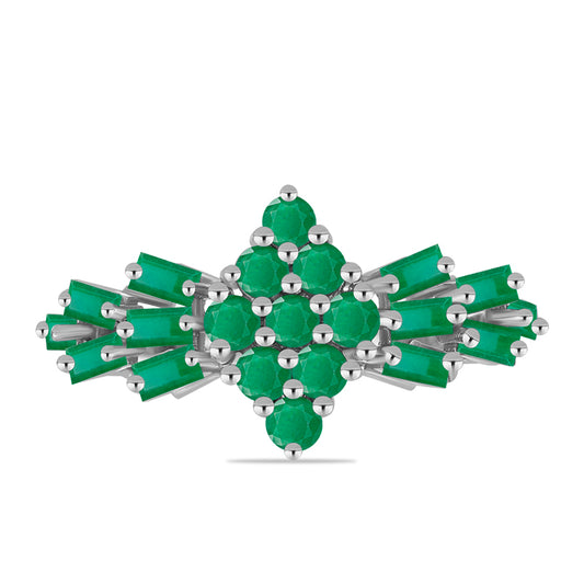 Silberring mit brasilianischem Smaragd