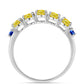 Silberring mit gelbem Saphir und australischem blauem Saphir