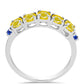 Silberring mit gelbem Saphir und australischem blauem Saphir