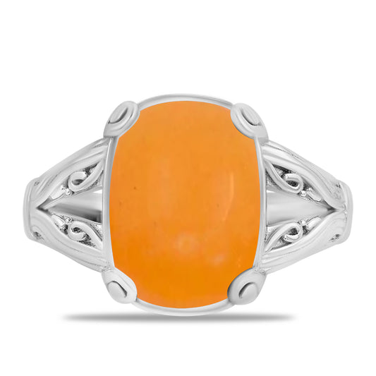 Silberring mit gelbem Jade