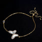 Goldplattiertes Silberarmband mit Tansanit - Klasse AAA und Perlmutt