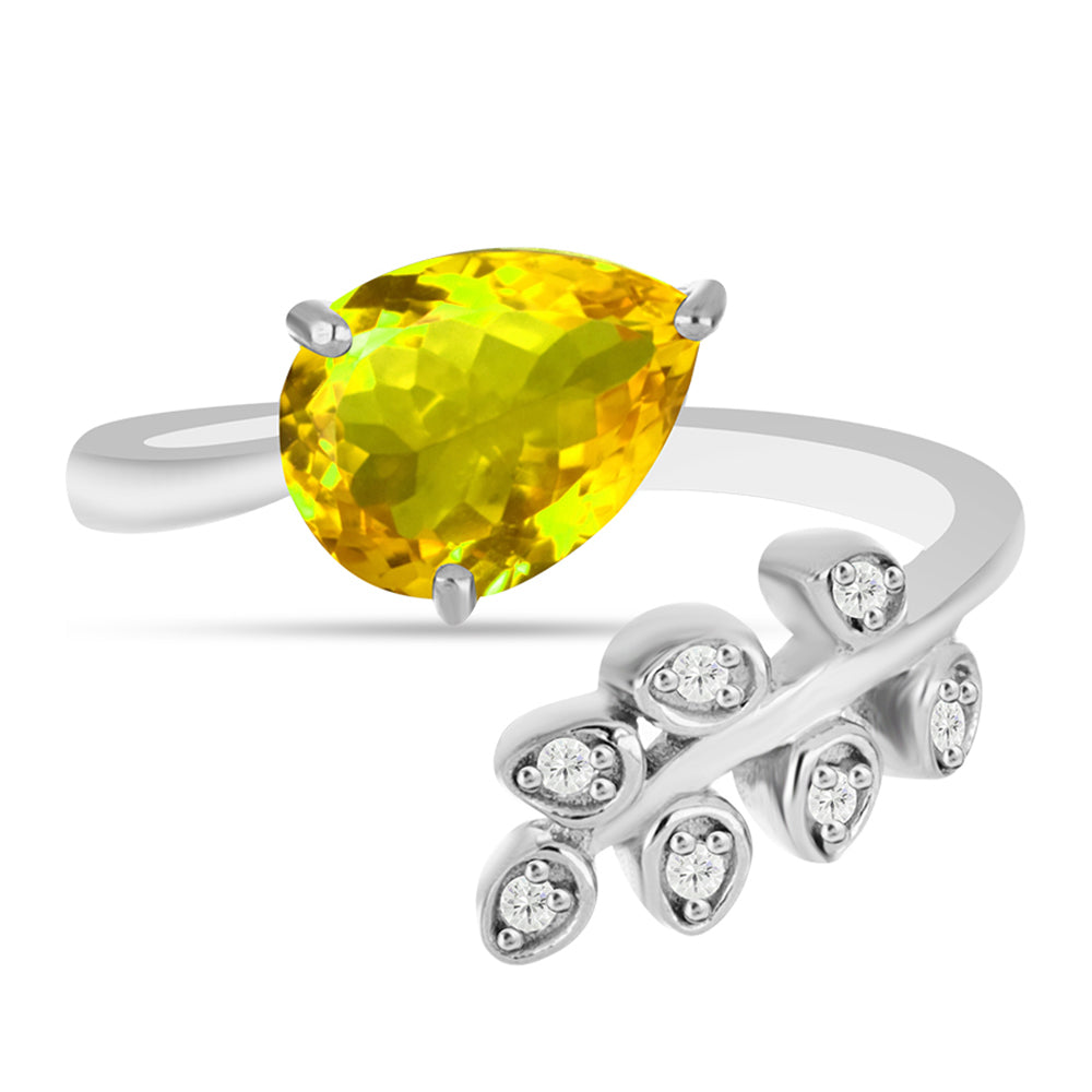 Silberring mit Zitrin aus dem Ural und weißem Topas 1 