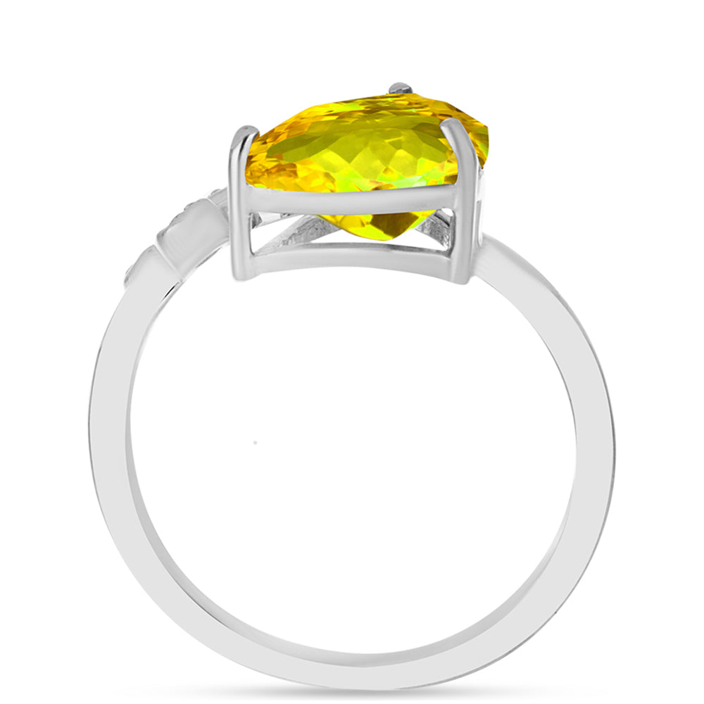 Silberring mit Zitrin aus dem Ural und weißem Topas 2 