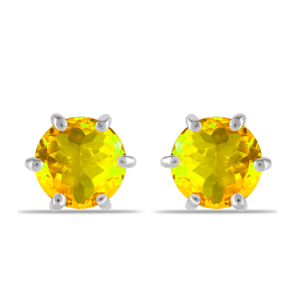 Silberohrringe mit Zitrin aus dem Ural 1 