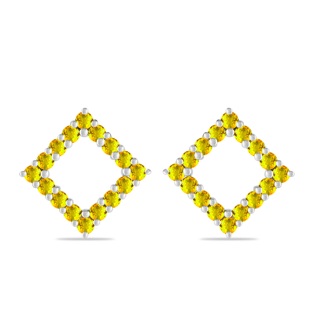 Silberohrringe mit Zitrin aus dem Ural