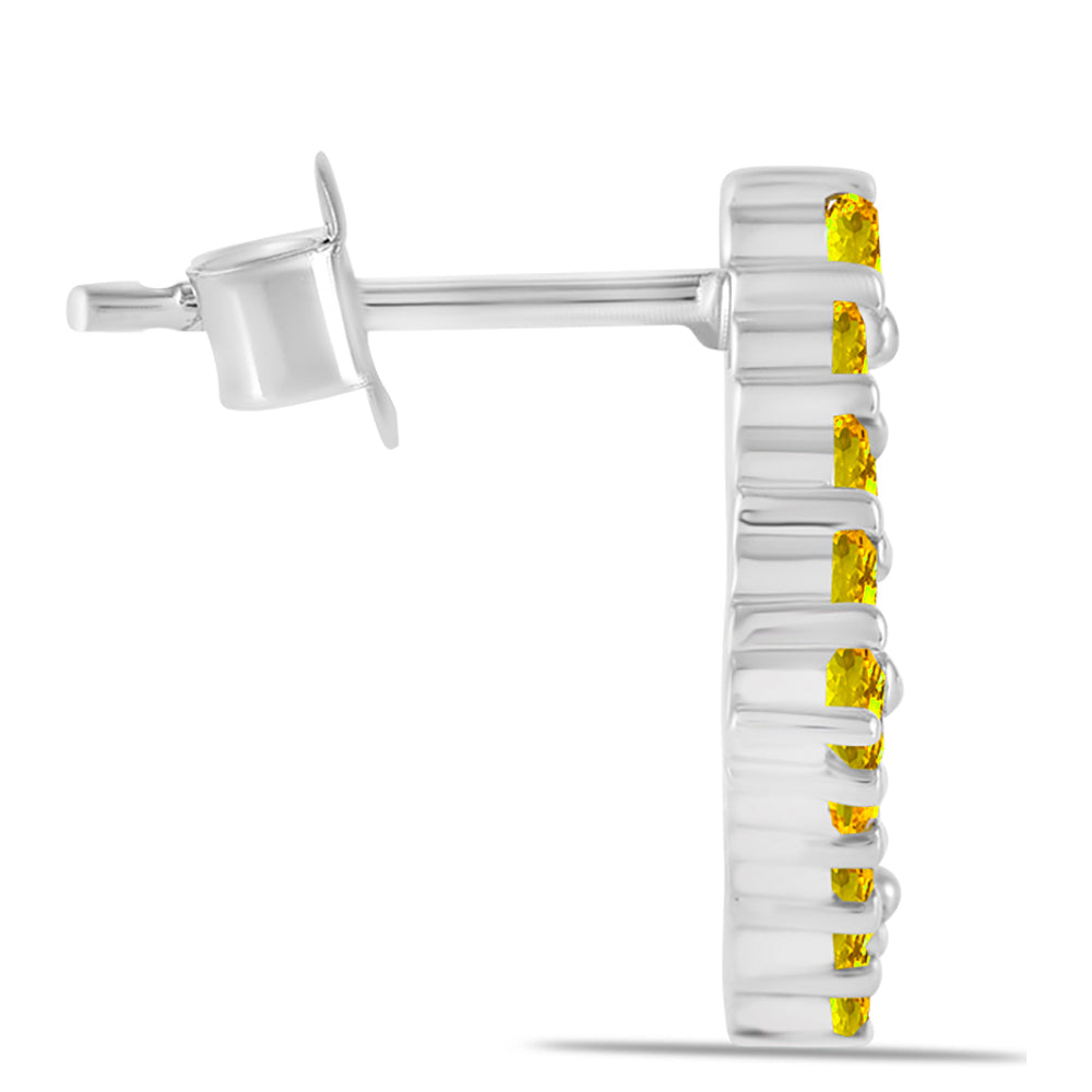 Silberohrringe mit Zitrin aus dem Ural 2 