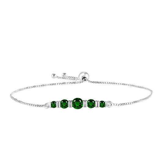 Silberarmband mit Chromdiopsid