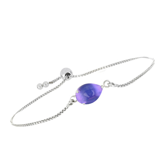 Silberarmband mit lila Mondstein
