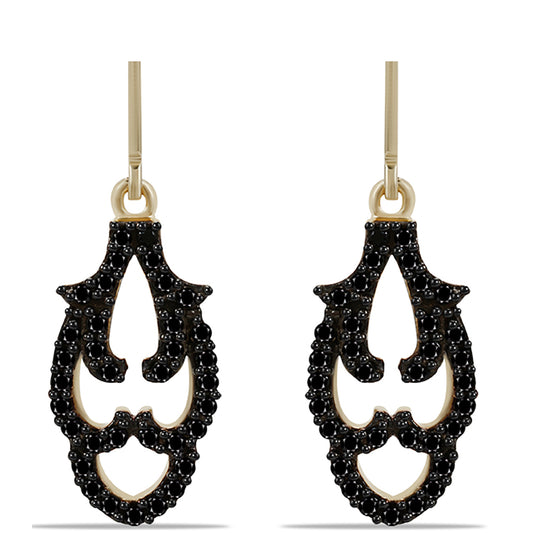 Goldplattierte Silberohrringe mit schwarzem Turmalin aus Pelmadulla