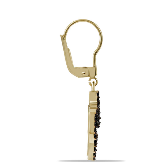 Goldplattierte Silberohrringe mit schwarzem Turmalin aus Pelmadulla