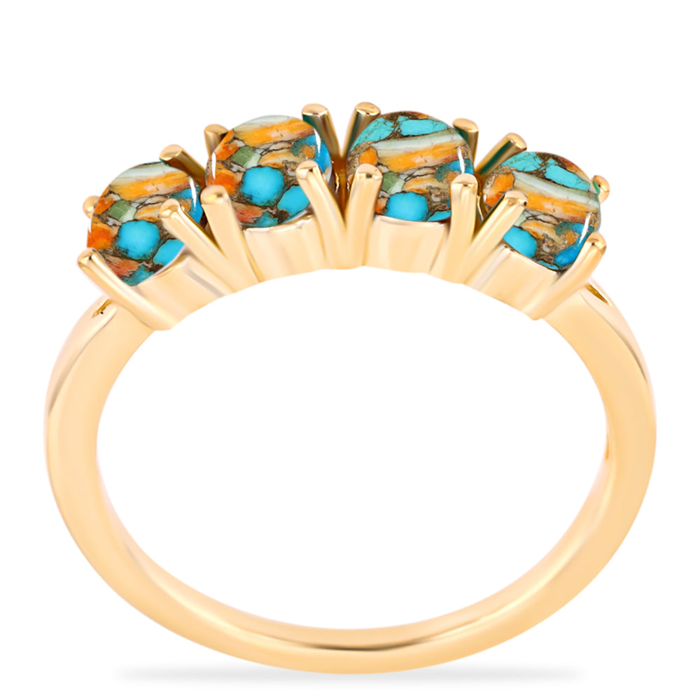 Goldplattierter Silberring mit Austerntürkis 3 