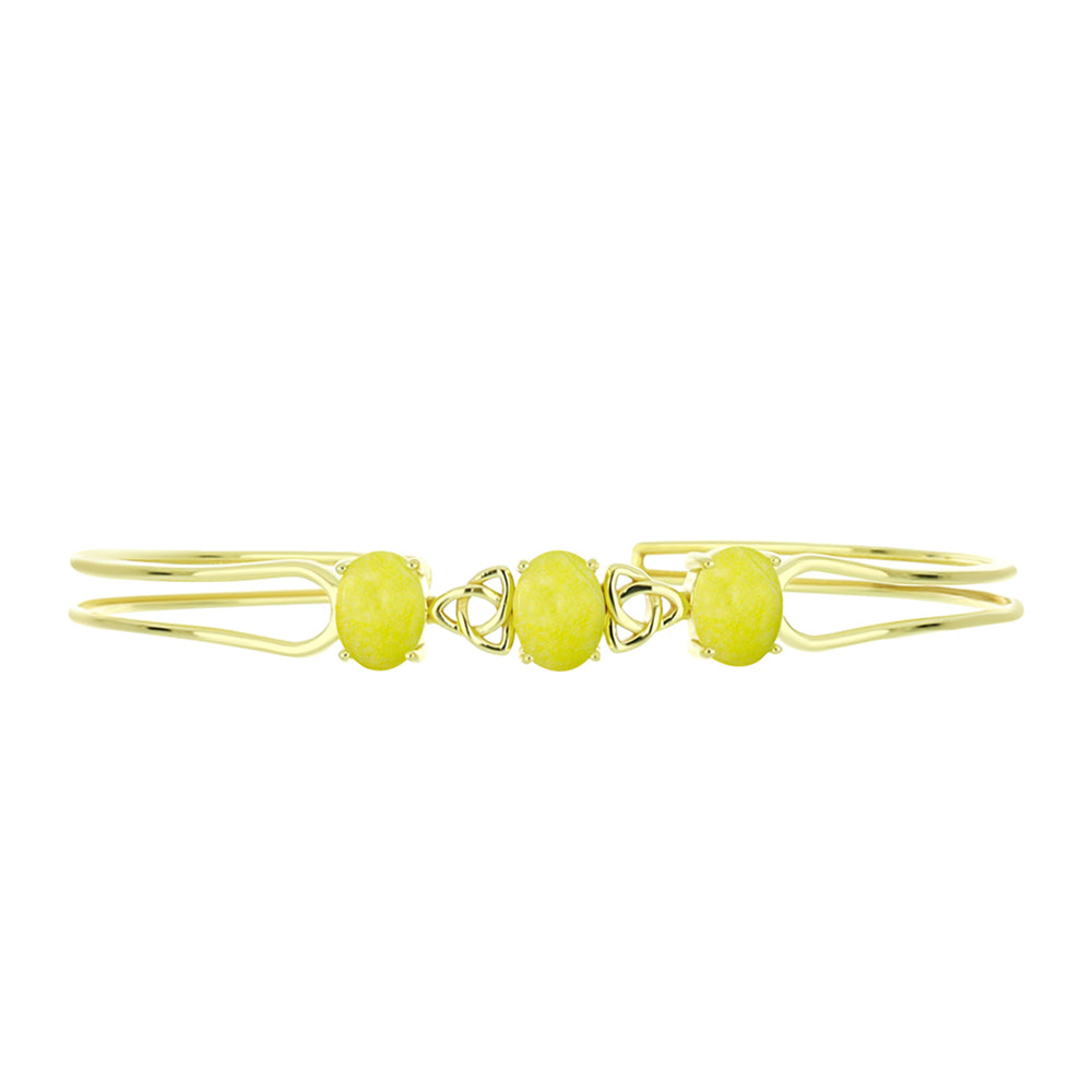 Goldplattierter Silberarmreif mit gelbem Serpentin