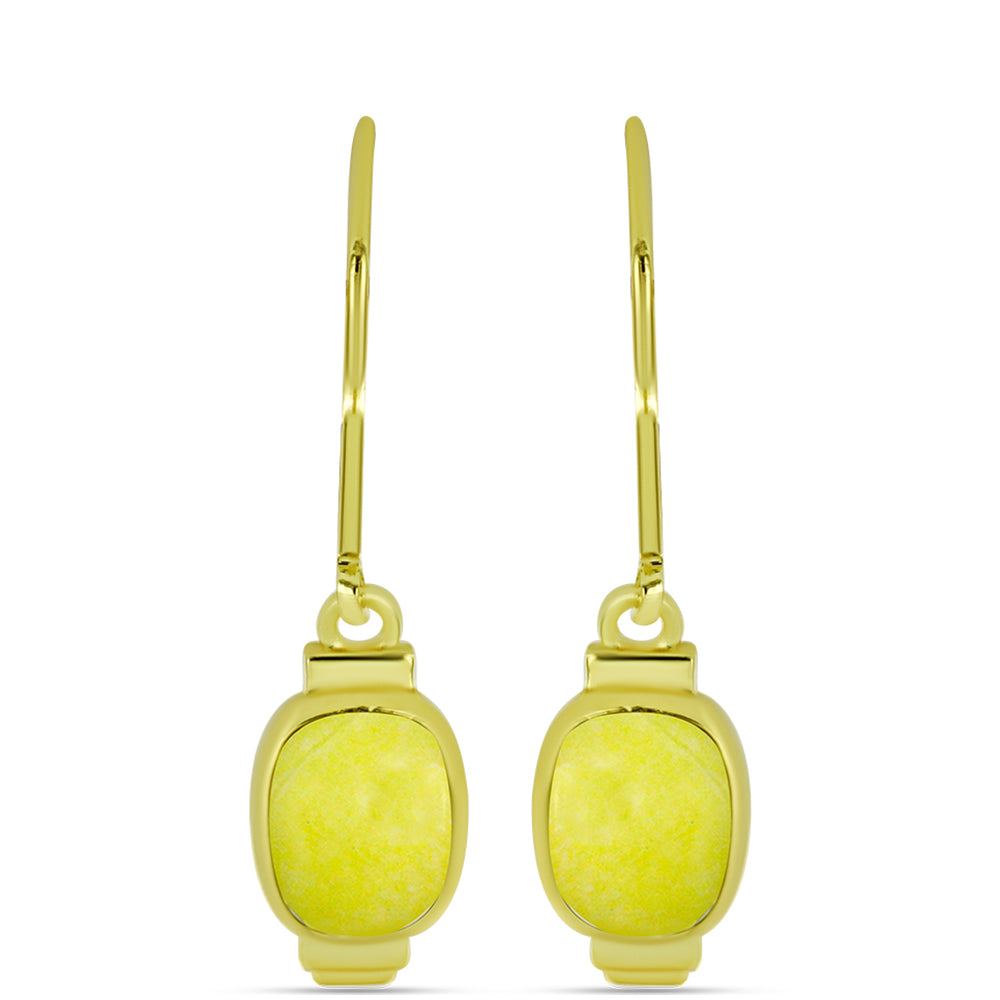 Goldplattierte Silberohrringe mit gelbem Serpentin