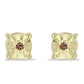 Goldplattierte Silberohrringe mit Champagner-Diamant