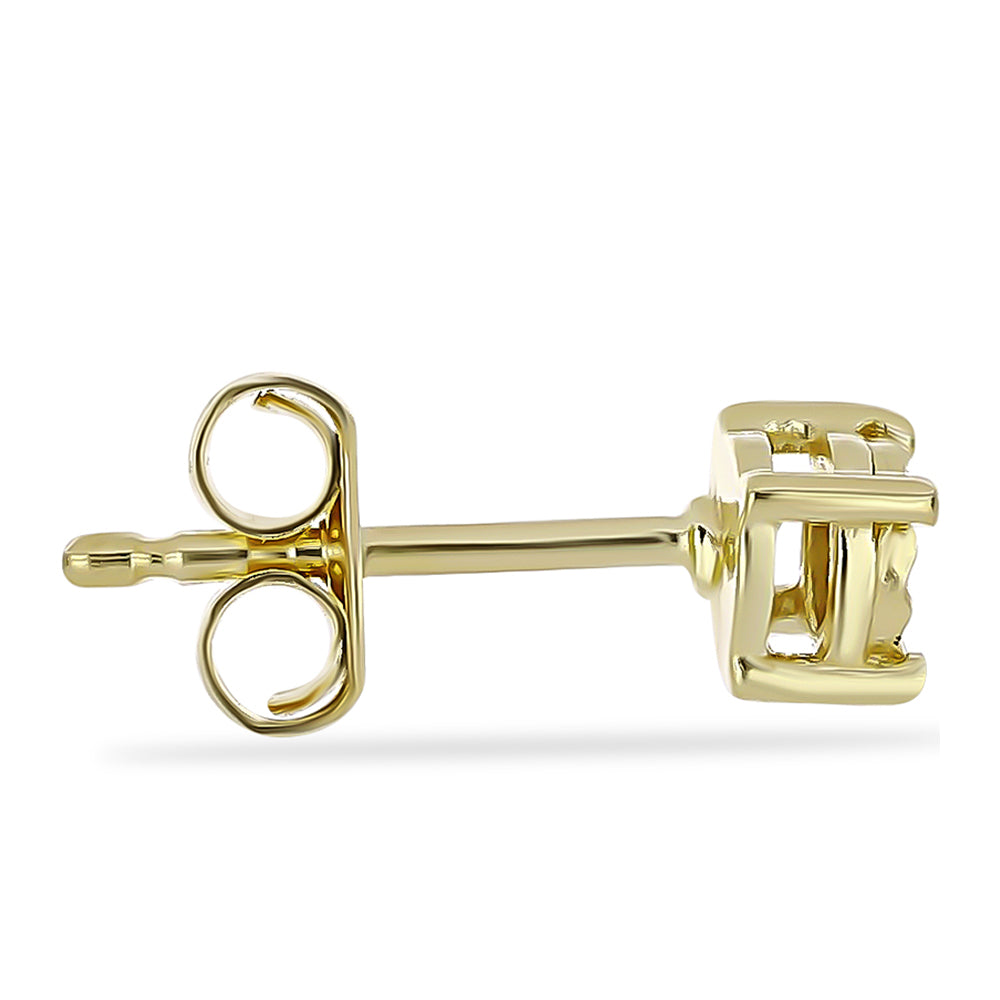 Goldplattierte Silberohrringe mit Champagner-Diamant 2 