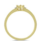 Goldplattierter Silberring mit Champagner-Diamant und weißem Diamant