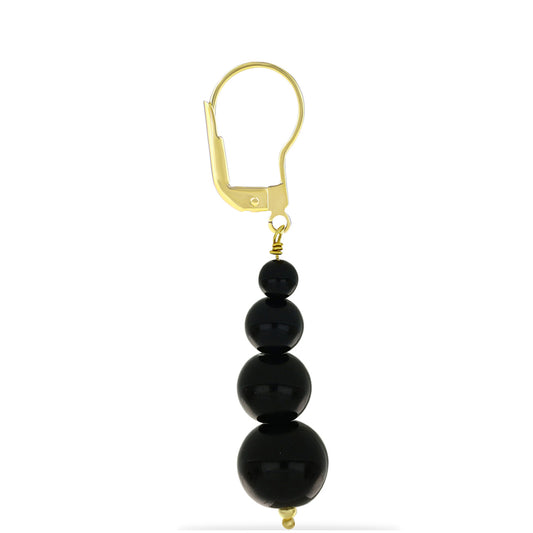 Goldplattierte Silberohrringe mit schwarzem Onyx