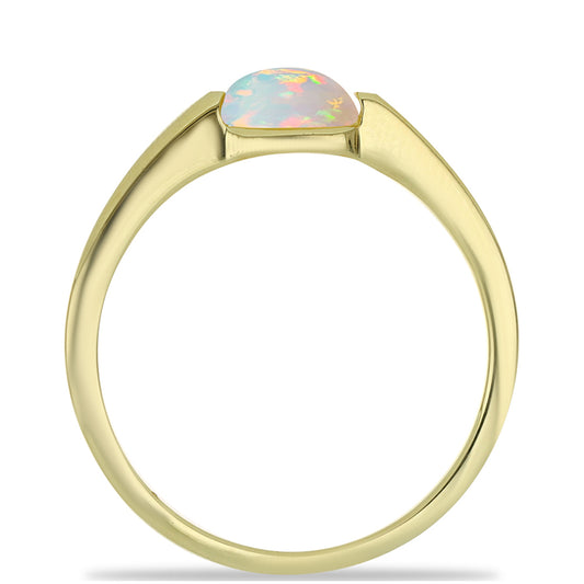 Goldplattierter Silberring mit Welo-Opal