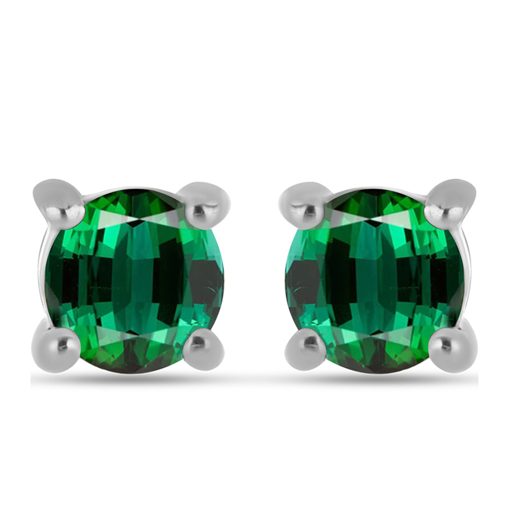 Silberohrringe mit grünem Turmalin