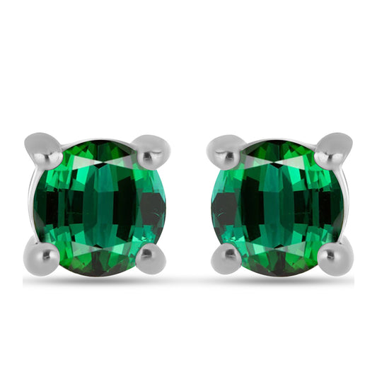 Silberohrringe mit grünem Turmalin