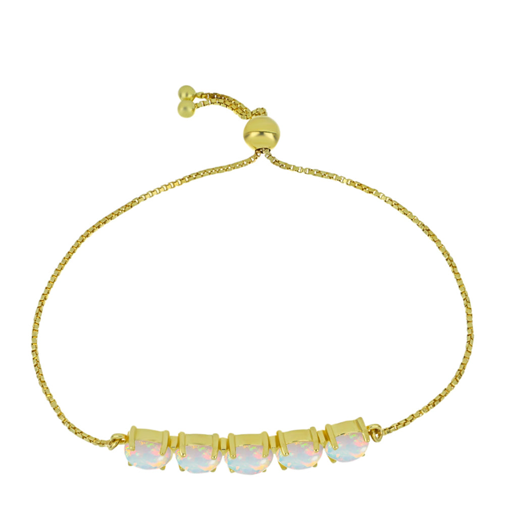 Goldplattiertes Silberarmband mit Welo-Opal