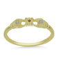 Goldplattierter Silberring mit Champagner-Diamant und weißem Diamant