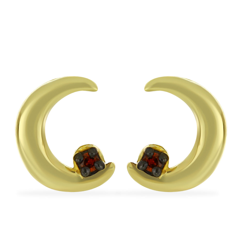 Goldplattierte Silberohrringe mit rotem Diamant