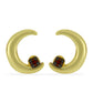 Goldplattierte Silberohrringe mit rotem Diamant
