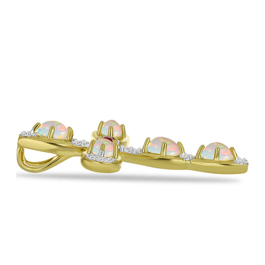 Goldplattierter Silberanhänger mit Welo-Opal und Rubin aus Madagaskar