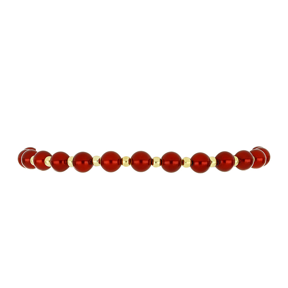 Goldplattiertes Silberarmband mit roter Süßwasserperle 2 