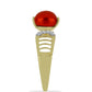 Goldplattierter Silberring mit roter Süßwasserperle und weißem Topas