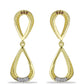 Goldplattierte Silberohrringe mit Champagner-Diamant und weißem Diamant