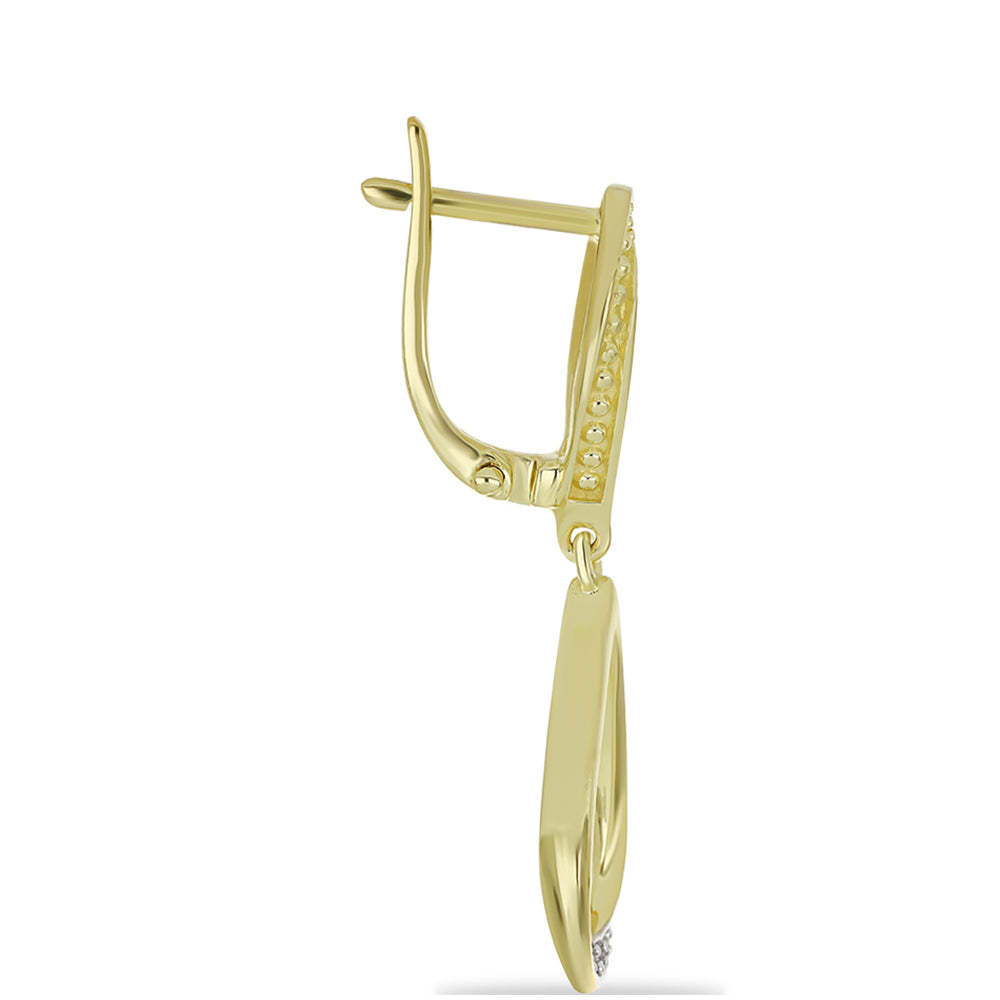 Goldplattierte Silberohrringe mit Champagner-Diamant und weißem Diamant 2 