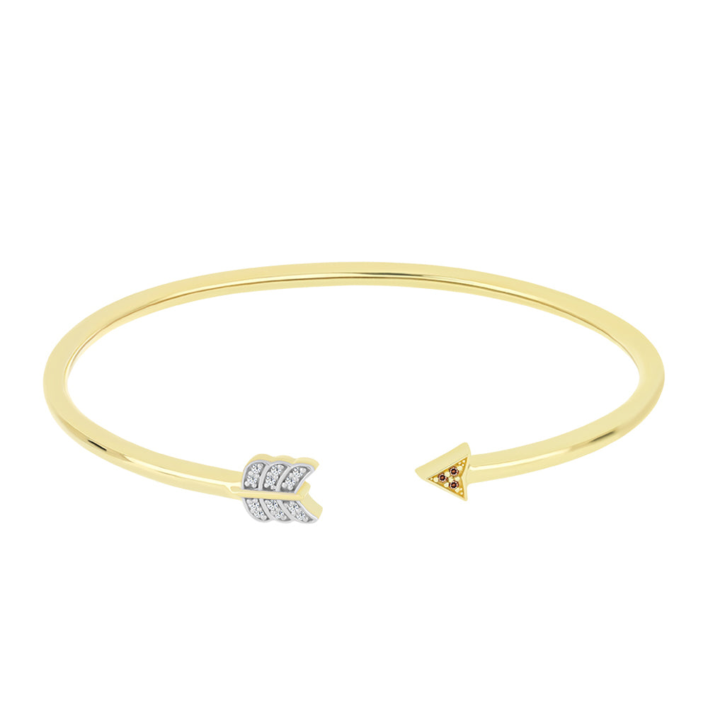 Goldplattierter Silberarmreif mit Champagner-Diamant und weißem Diamant 3 