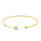 Goldplattierter Silberarmreif mit Champagner-Diamant und weißem Diamant