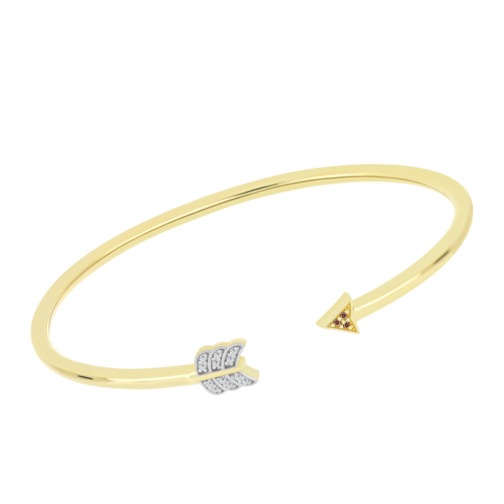 Goldplattierter Silberarmreif mit Champagner-Diamant und weißem Diamant 4 