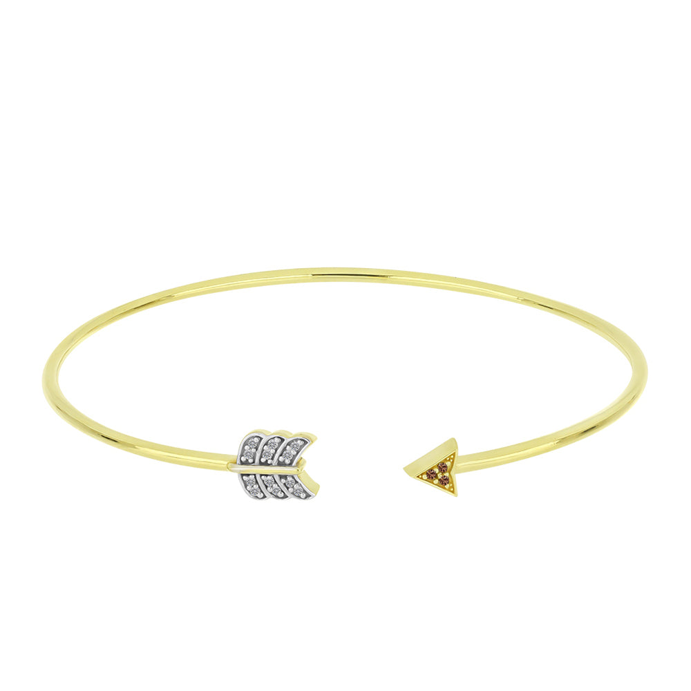 Goldplattierter Silberarmreif mit Champagner-Diamant und weißem Diamant 1 