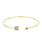 Goldplattierter Silberarmreif mit Champagner-Diamant und weißem Diamant