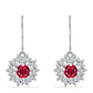Silberohrringe mit Rubin aus Madagaskar und weißem Diamant