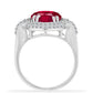 Silberring mit Rubin aus Madagaskar und weißem Diamant