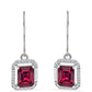 Silberohrringe mit Rubin aus Madagaskar und weißem Diamant