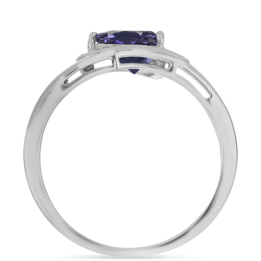 Silberring mit Iolith und weißem Topas